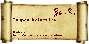 Zsupos Krisztina névjegykártya